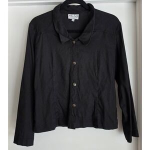 Monika‎ Turtle Studio Philadelphia Women's Blouse XS Black Linen Blend USA Made